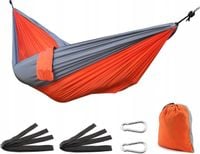 DUŻY HAMAK 2-OSOBWY NYLONOWY WYTRZYMAŁY 260x141cm