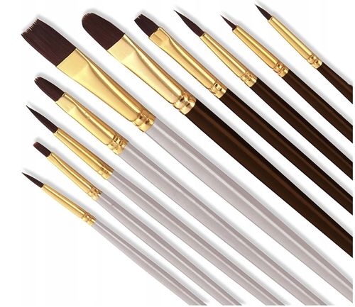 FARBY AKRYLOWE Zestaw Farb Akrylowych 24x12 ml Pędzle Malarskie 10szt na Arena.pl