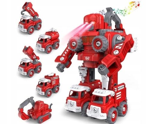 5w1 AUTO ROBOT DO SKŁADANIA ŚWIECĄCY DŻWIĘKI DLA DZIECI KOPARKA DŻWIG na Arena.pl