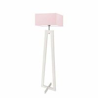 Lampa podłogowa JAWA abażur jasny różowy stelaż biały