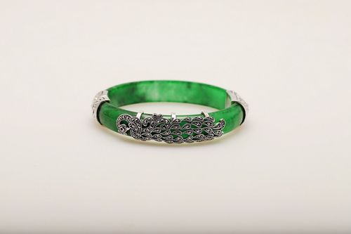 Srebrna bransoleta BDM0454J - Jadeit na Arena.pl