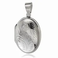 ELEGANCKI OWALNY SREBRNY OTWIERANY WISIOREK SEKRETNIK PUZDERKO WZOREK WZÓR