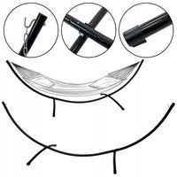 MOCNY STALOWY METALOWY STELAŻ NA HAMAK 300x95x100 CM 150KG SH102 CZARNY