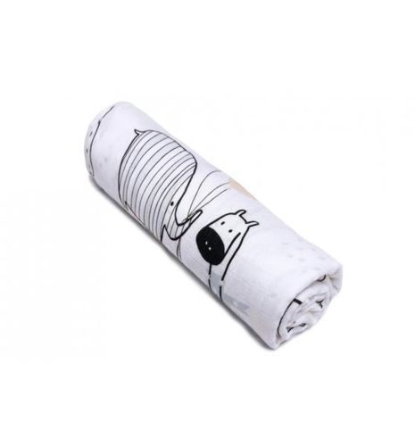 Otulacz Bambusowy z Antybakteryjnymi Jonami Srebra, Muślinowy (Żyrafy+pieluszka mała) 35x30 cm na Arena.pl