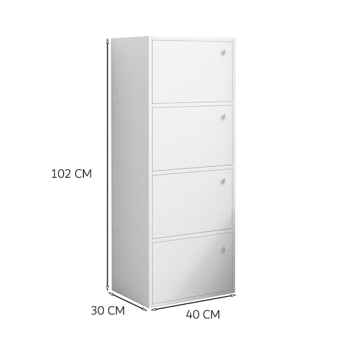NOWOCZESNA POJEMNA KOMODA SZAFKA Z 4 PÓŁKAMI BIAŁA DUŻA SKANDYNAWSKI LOFT na Arena.pl