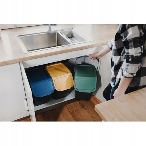 3X KOSZ NA ŚMIECI POJEMNIK DO SEGREGACJI ODPADÓW PAPIER PLASTIK SZKLO 25 L na Arena.pl