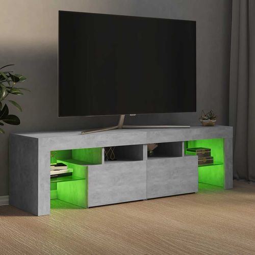 Szafka pod TV z oświetleniem LED, szarość betonu 140x36,5x40 cm na Arena.pl