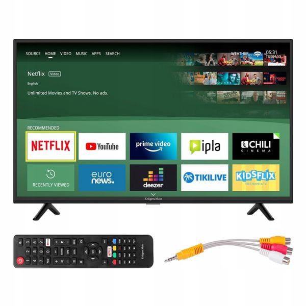 Telewizor do kampera smart tv 32 cale HD WiFi DVBT2 YouTube Netflix 12V zdjęcie 2