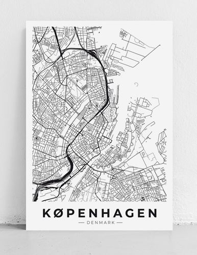 Plakat mapa plan miasta Kopenhaga 70x100 cm na Arena.pl