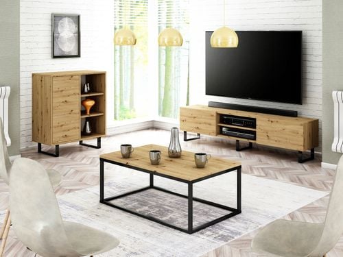 KOMODA LOFT INDUSTRIALNA 80 1D DĄB ARTISAN /POŁYSK na Arena.pl