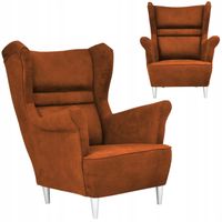 Fotel uszak Zoja skandynawski Family Meble miedziany pomarańczowy rudy