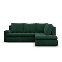 Narożnik z otomaną, prawy, BOSCO, sztruks, 230cm, zieleń | TYLETEGOTU