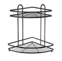 Regał narożny półka łazienkowa narożna 2 półki NIVES czarny mat