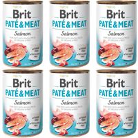 mokra karma dla psa brit pate & meat salmon 6x 400 g z łososiem bezzbożowa