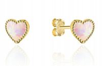 ZŁOTE KOLCZYKI 585 DZIECKO DZIEWCZYNKA SERCE chrzest roczek komunia PREZENT