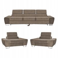 Zestaw mebli wypoczynkowych salonu Bosso Sofa 3os fotele brąz Family Meble