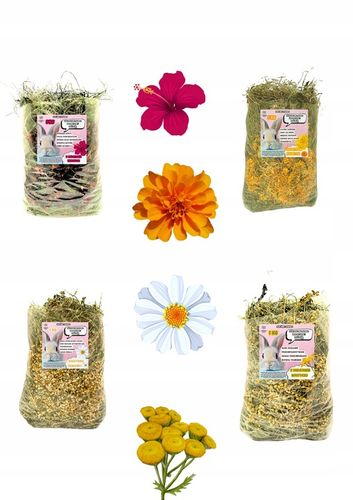 SIANKO Z KWIATAMI DLA KRÓLIKA I GRYZONIA ŚWIEŻE PACHNĄCE KWIATY 4 KG ZESTAW na Arena.pl