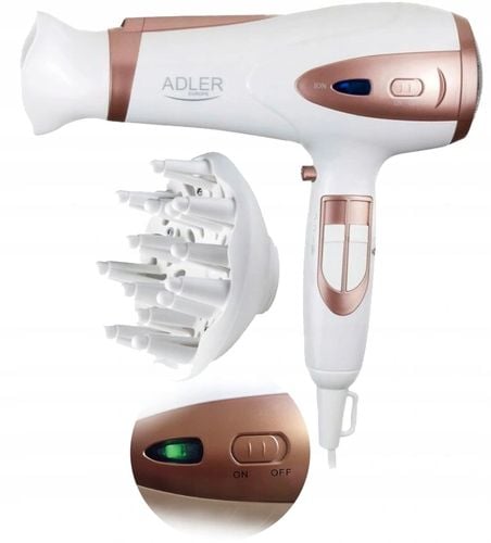 Suszarka Do Włosów Z Jonizacją 2400W Zimny Nawiew + Koncentrator I Dyfuzor na Arena.pl