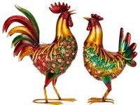 KOGUT z KURĄ Ozdoby do Ogrodu Domu metalowe