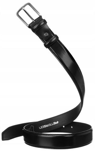 skórzany, szeroki pasek męski z klasyczną klamrą - peterson 105 na Arena.pl