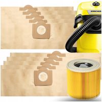 10 Worków Papierowych + Filtr do Odkurzacza Karcher WD3 WD2 PLUS SE4001