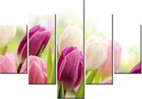 70 100CM OBRAZ 5 ELEM SOCZYSTE TULIPANY DRUK PŁÓTNO