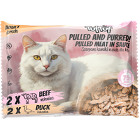 MOKRA KARMA DLA KOTA TufTuf Szarpane kawałki w sosie 2x wołowina, 2x kaczka