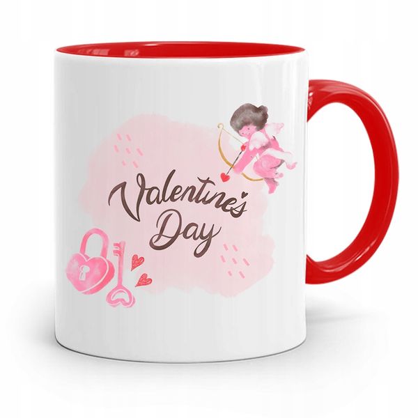 Kubek Czerwony Na Walentynki Valentines Day Z Nadrukiem Ze Zdjęciem zdjęcie 1