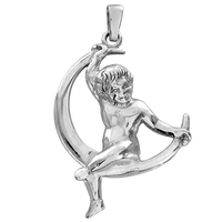 SREBRNY MEDALIK ANIOŁEK NA KSIĘŻYCU SREBRO PRÓBY 925