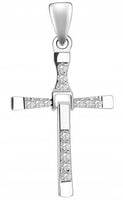 Srebrny Wisiorek Krzyżyk Duży Składany Vin Diesel z Cyrkoniami pr 925