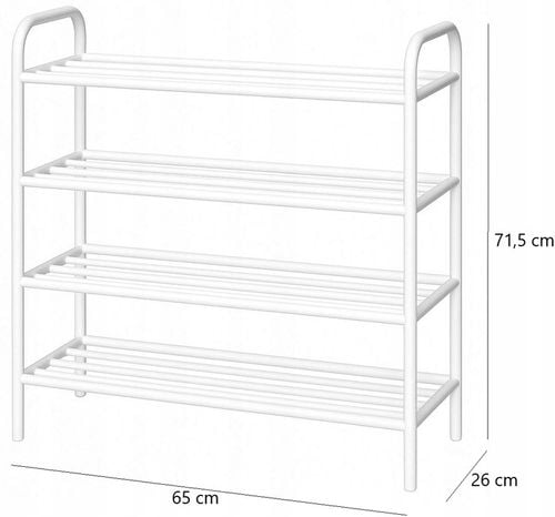 REGAŁ STOJAK METALOWY DUŻY PÓŁKA NA BUTY 4 POZIOMOWA STYLOWA BIAŁA na Arena.pl