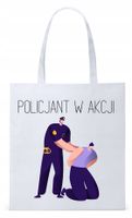 Dla Policjanta Policjantki Torba Eco Biała Shopper Z Nadrukiem Ze Zdjęciem