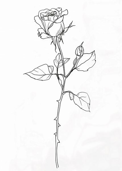 Plakat 25x35cm Kontur Róży zdjęcie 1