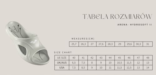 Klapki męskie basenowe sportowe na basen plażę Arena Hydrosoft II R.43 na Arena.pl