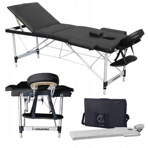 Stół Masażu 3-Seg Przenośny Składany Aluminiowy Łóżko Kosmetyczne Leżanka na Arena.pl