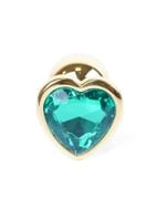 Plug-Jewellery Gold  Heart PLUG- Green