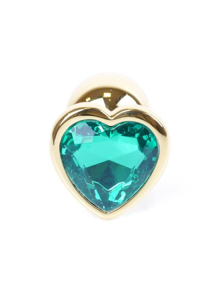 Plug-Jewellery Gold Heart PLUG- Green zdjęcie 1