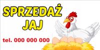 Reklama plandeka banery SPRZEDAŻ JAJ WIEJSKICH