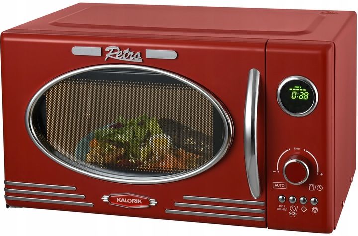 KUCHENKA MIKROFALOWA GRILL MIKROFALÓWKA RETRO 1000W 23L CZERWONA MIKROFALA zdjęcie 11