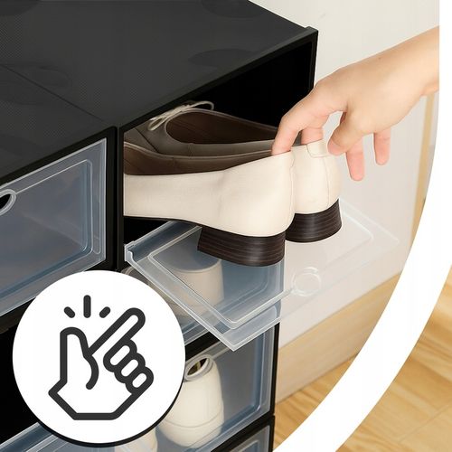 ZESTAW 10X ORGANIZER PUDEŁKA NA BUTY Z KLAPĄ SZAFKA REGAŁ DO SZAFY na Arena.pl