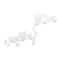 Metalowy wieszak ścienny na kurtki ubrania i klucze loftowy SOWY biały