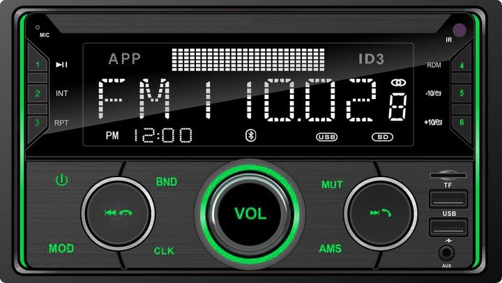 RADIO SAMOCHODOWE 2-DIN BLUETOOTH USB SD RDS LCD RGB MIKROFON PILOT zdjęcie 5