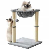 DRAPAK DLA KOTA NISKI Z ZABAWKAMI LEGOWISKIEM 2 POZIOMY SZNUREK JUTOWY 45cm