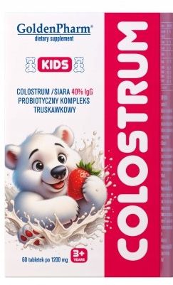 Colostrum Kids Dla Dzieci Truskawkowe Cukierki Siara 40%IGG Probiotyk 60szt na Arena.pl