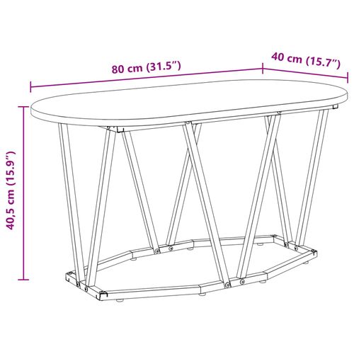 Stolik kawowy  z dębu artystycznego 80x40x40,5 cm, z drewna inżynieryjnego na Arena.pl