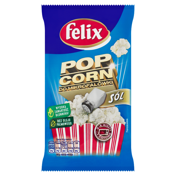 Felix Popcorn do mikrofalówki sól 90 g zdjęcie 1