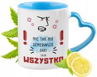 Dla Darii Kubek Błękitny Z Uszkiem W Kształcie Serca Na Prezent Z Nadrukiem