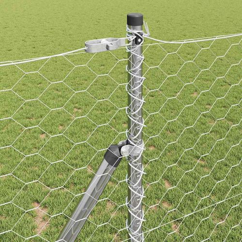 Ogrodzenie z słupkami Srebrny 1.4 x 10 m Stal pokryta PCV na Arena.pl