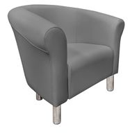 Fotel Milo D22 jasny szary nogi chrom