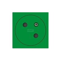 MOSAIC - Gniazdo 2P + Z pojedyncze Link płaskie kątowe 45 stopni 16 A - 250 V~ - zaciski automatyczne - Zielony Legrand 077160L